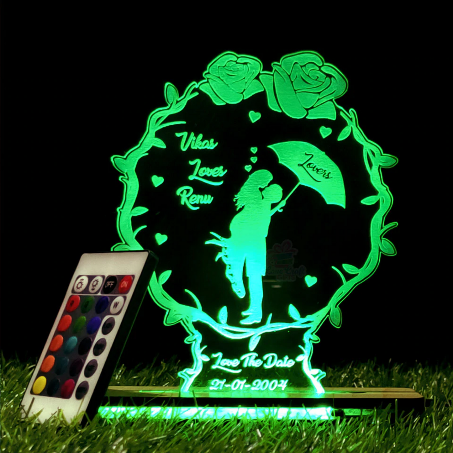 Love Couple Led Engraved Sketch