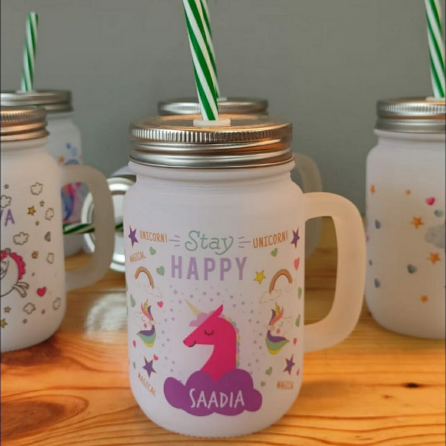 Personalized Frosted Mason Jar