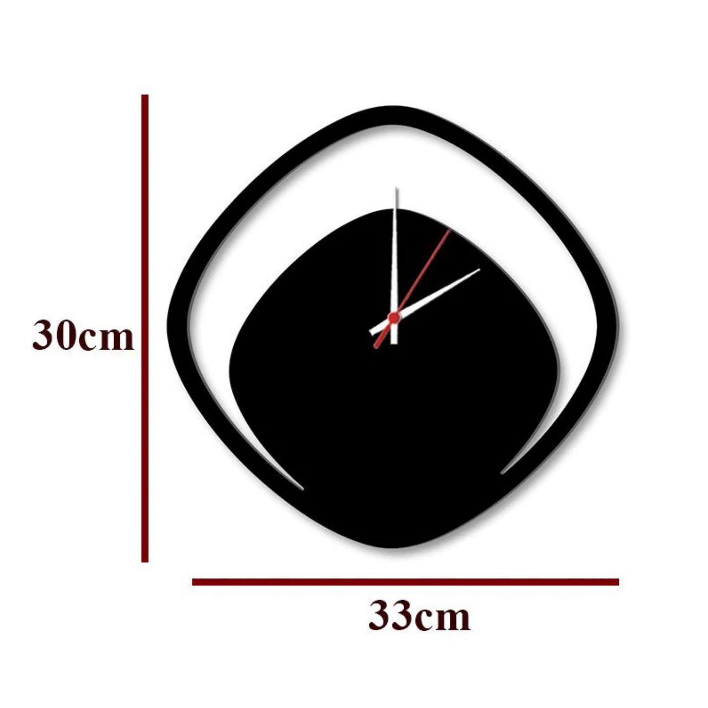 Boomerang Shape Wooden Wall Clock