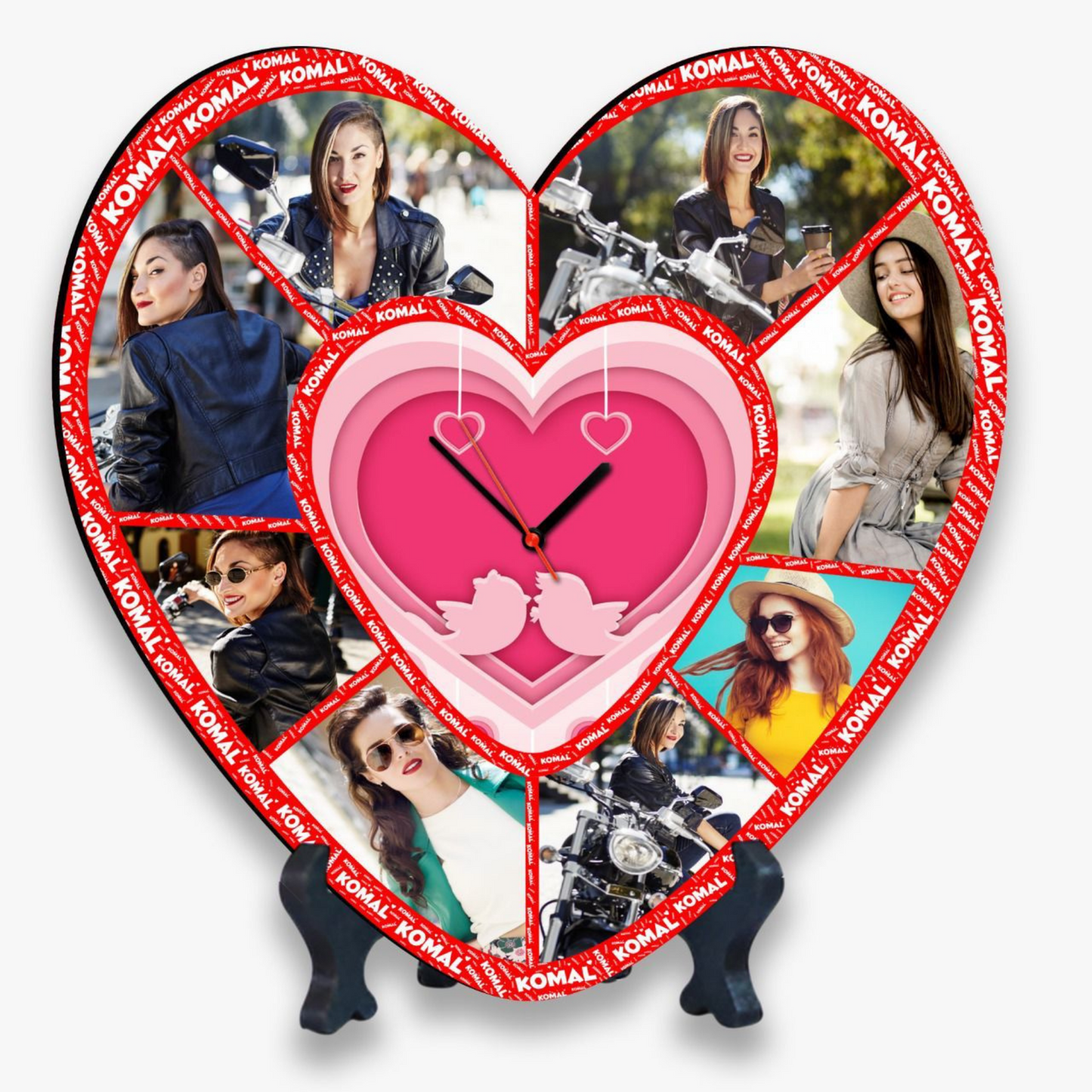 Customized Heart-shaped Table Clock