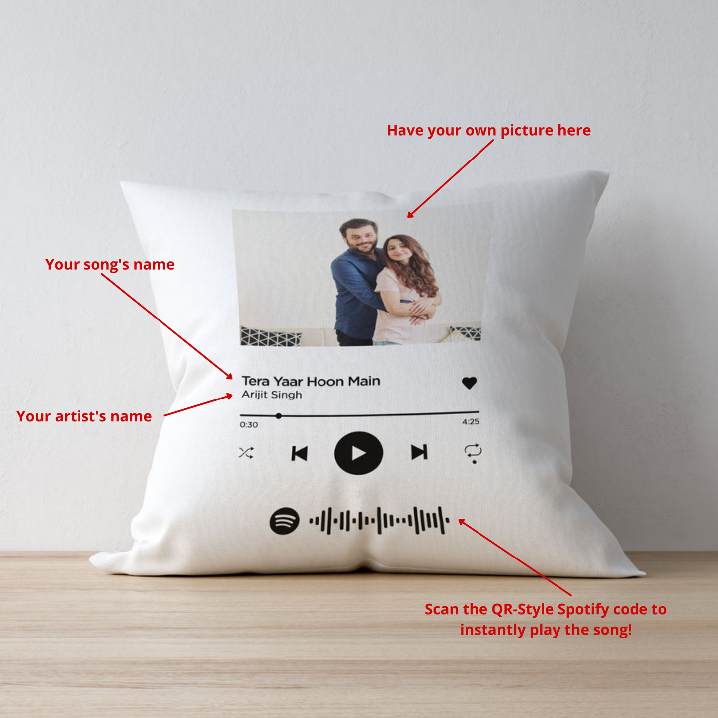Customized Spotify Pillow with Your Image