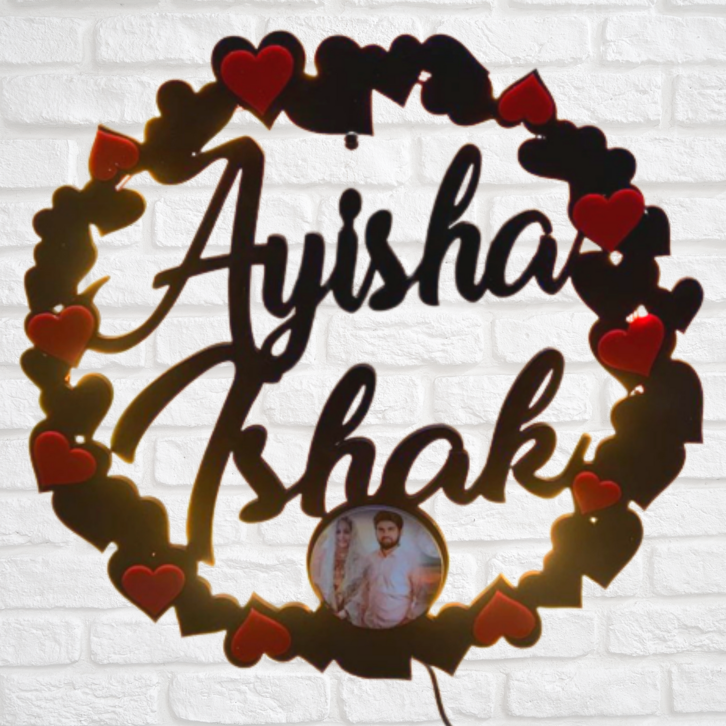 Personalized Heart Design LED Wall Frame