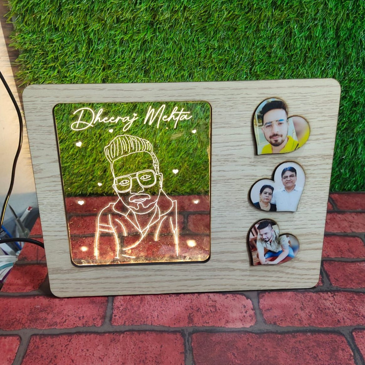 Led Engraved Sketch with Photo