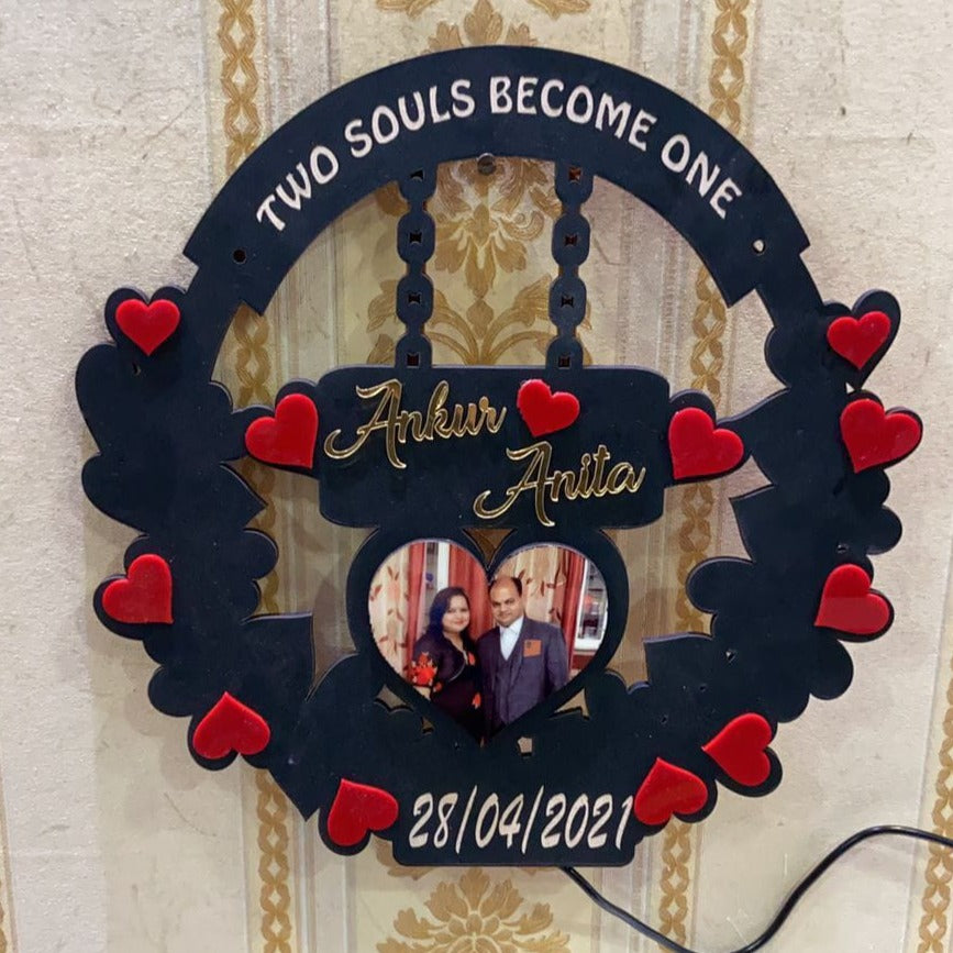Personalized Heart Design LED Wall Frame