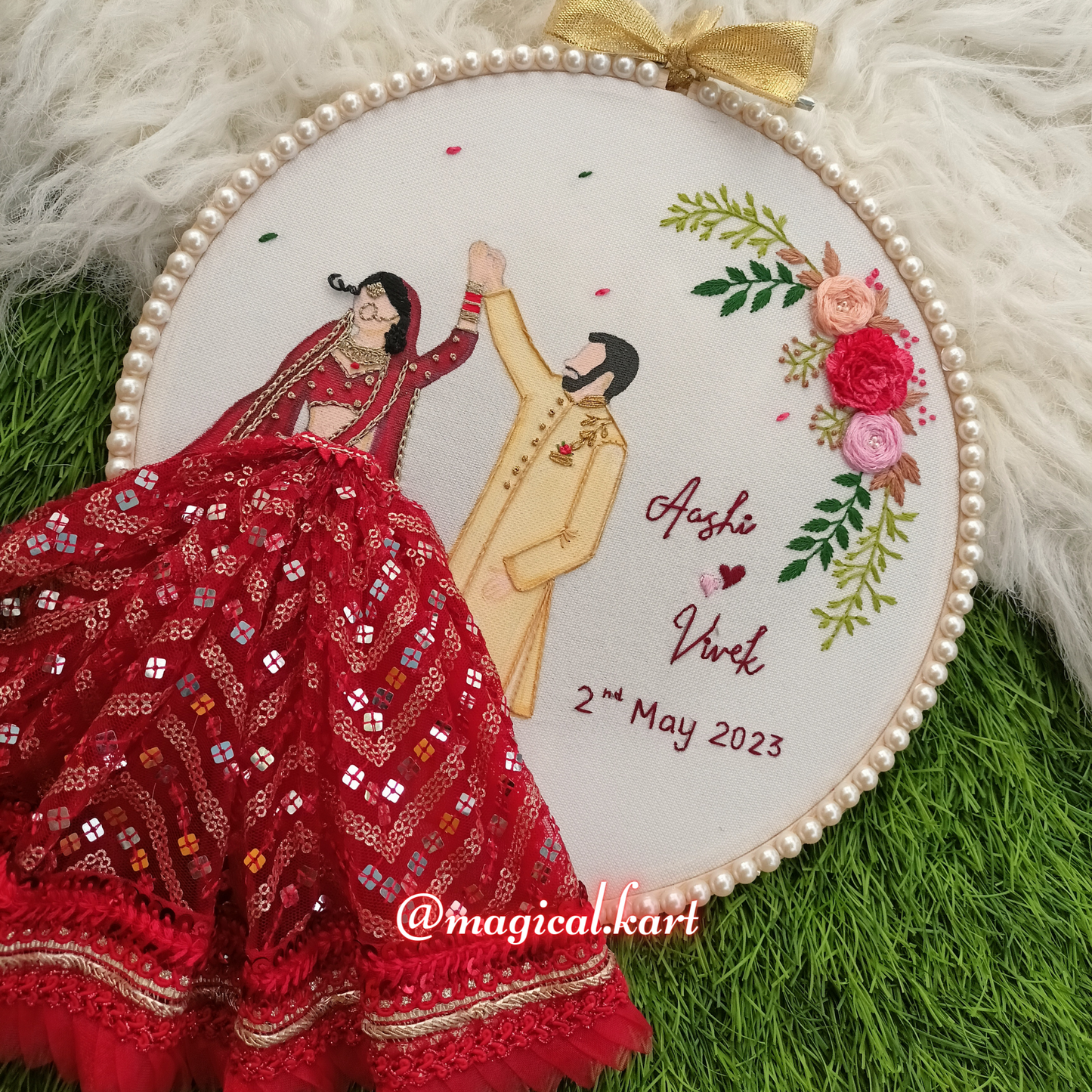 Handcrafted Embroidered Hoop Art: The Perfect Wedding Keepsake