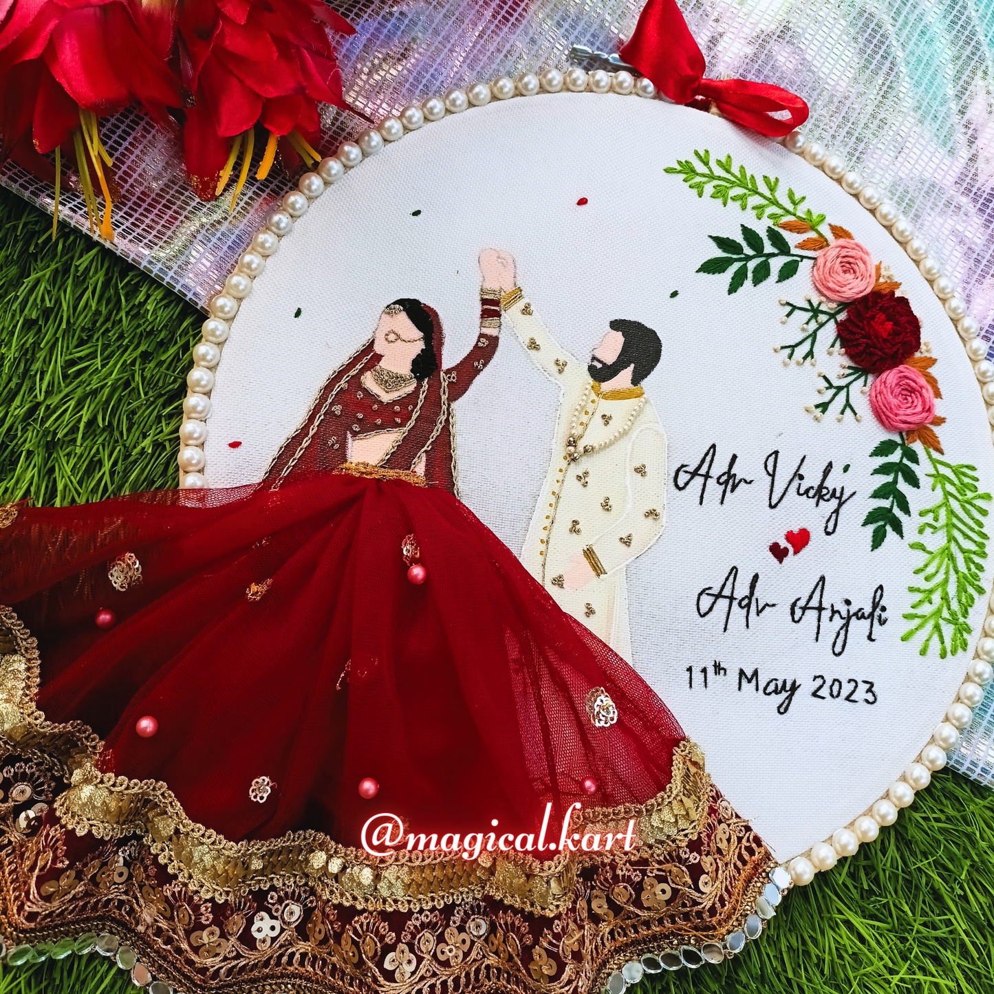 Handcrafted Embroidered Hoop Art: The Perfect Wedding Keepsake