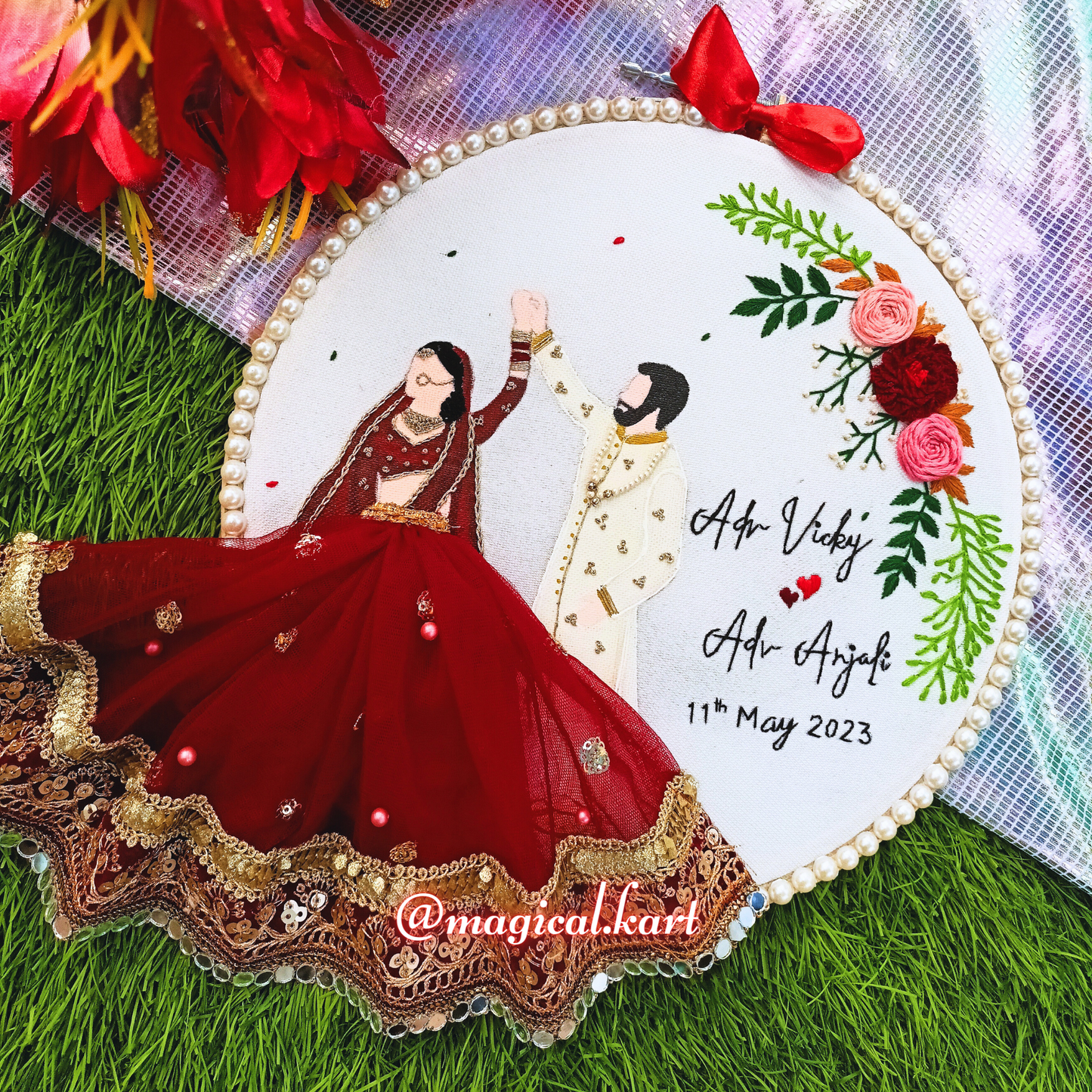 Handcrafted Embroidered Hoop Art: The Perfect Wedding Keepsake