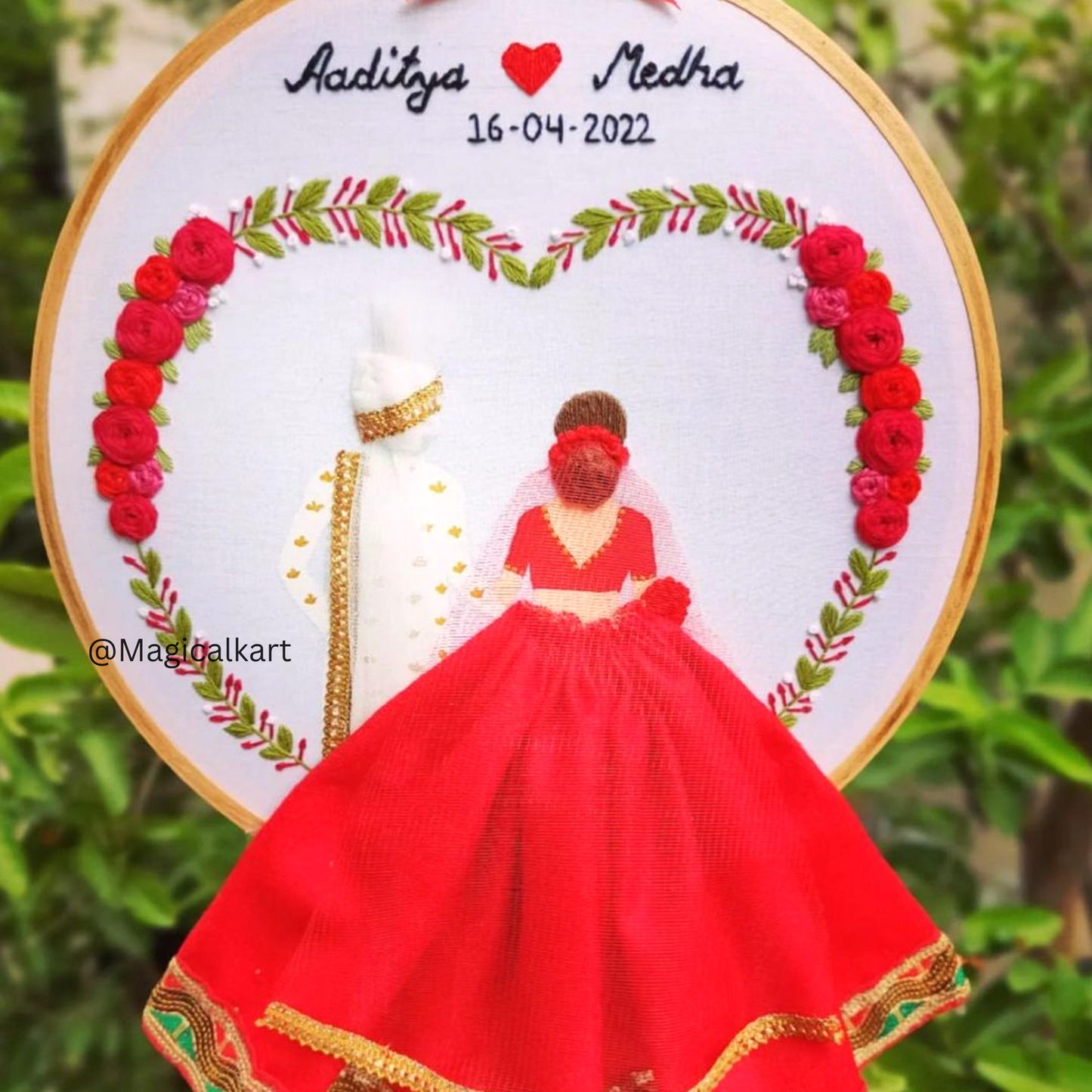 Embroidered Hoop Handmade | Wedding Gift l Wedding Gift Handmade