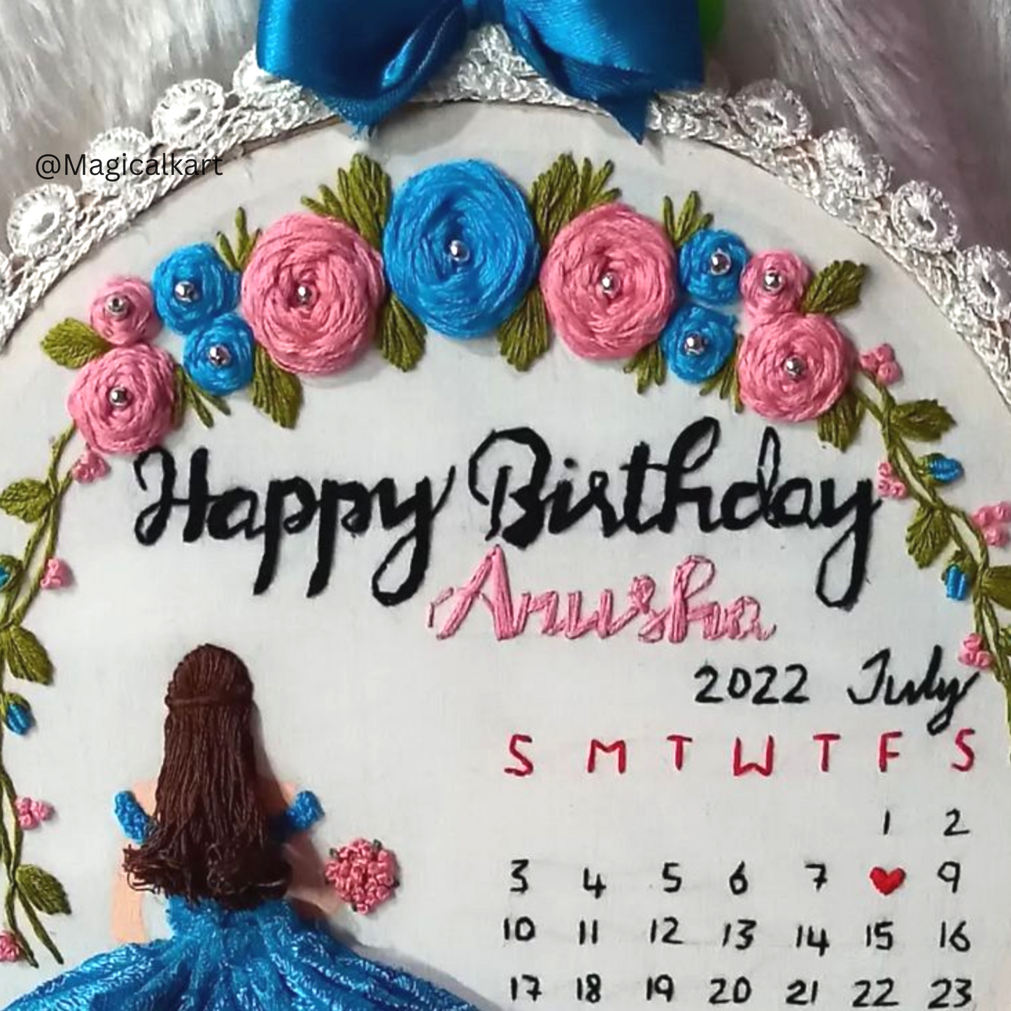 Hoop For Birthday - Customize Birthday Hoop with Calendar  - Customize Birthday Gift Hoop