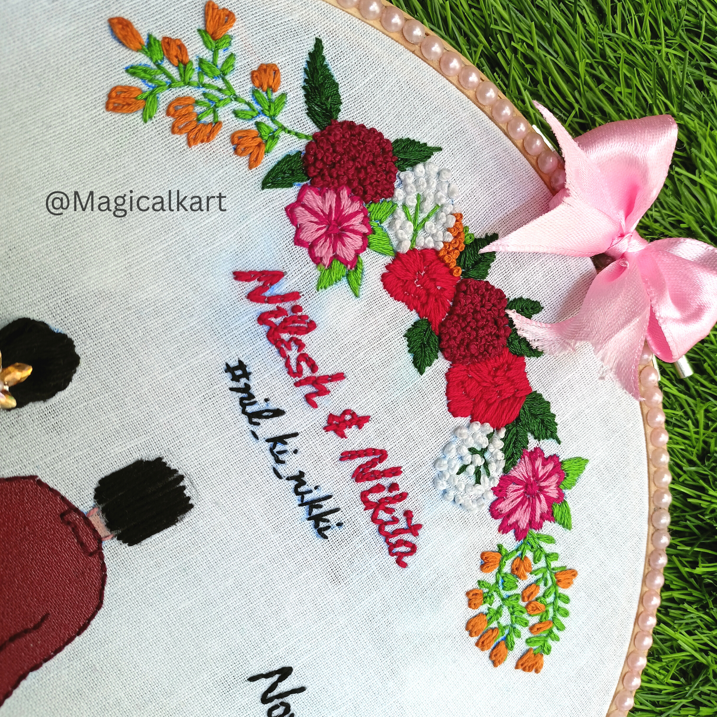 Personalized Wedding and Anniversary Embroidery Hoop