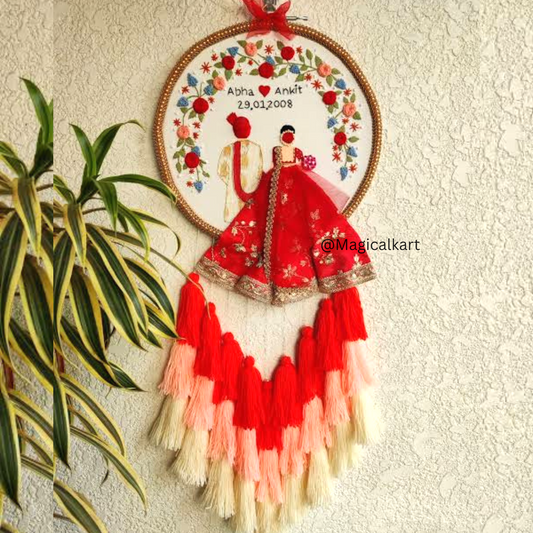 Handmade Hoop Art-Wedding Anniversary Hoop-Handmade Embroidery Gift-Best Wedding Gift