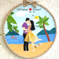 Beautiful Painted & Embroidered  Hoop | Wedding Embroidery Hoop with Tassel