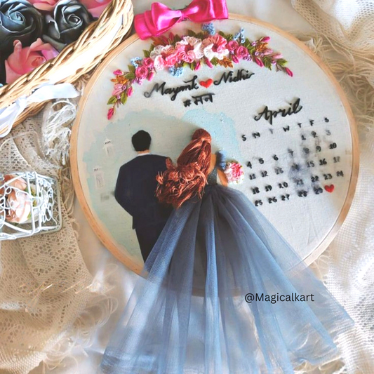 Engagment Gift - Anniversary Gift - Wedding Hoop - Embroidery Hoop Art