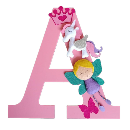 Customized Kids Room Initial Wall Décor with Stuff Character | Personalized Alphabet 🅰️