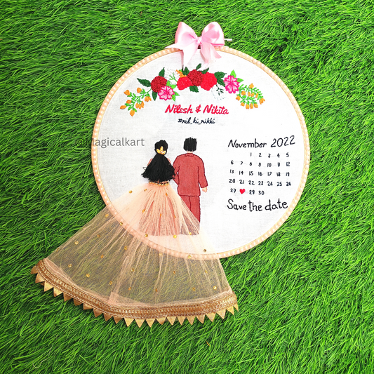 Personalized Wedding and Anniversary Embroidery Hoop