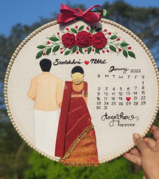 Wedding Embroidery Hoop - Save the Date