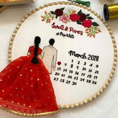 Wedding Embroidery Hoop - Save the Date