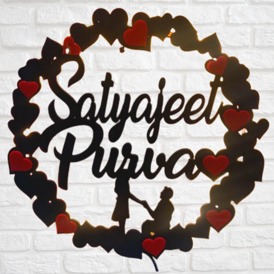 Personalized Heart Design LED Wall Frame